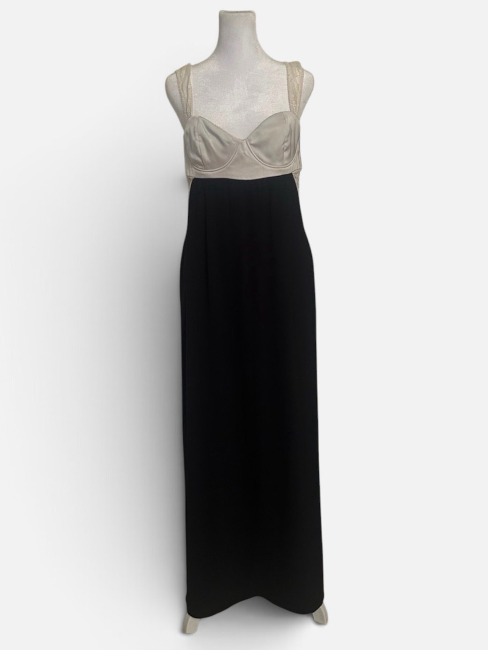 Zara Black and Ivory Two-Tone Maxi Dress